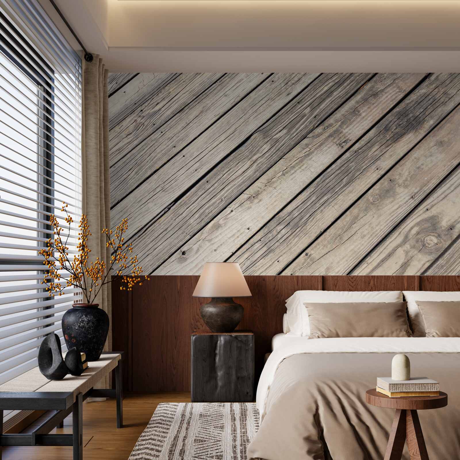 Fotobehang houten achtergrond van oude planken