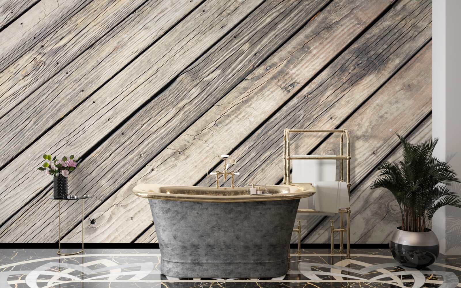 Fotobehang houten achtergrond van oude planken