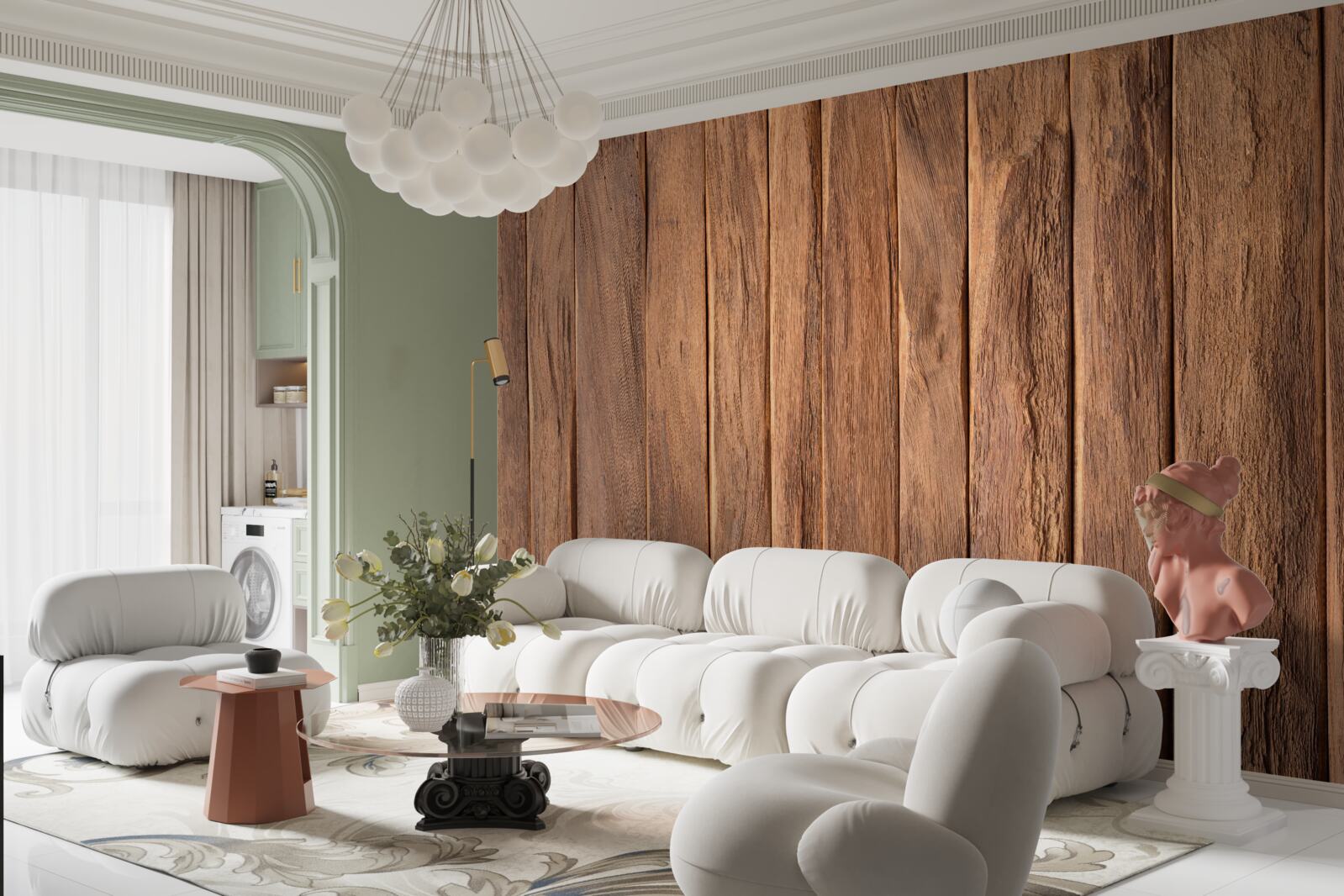 Fotobehang houten plank met structuur