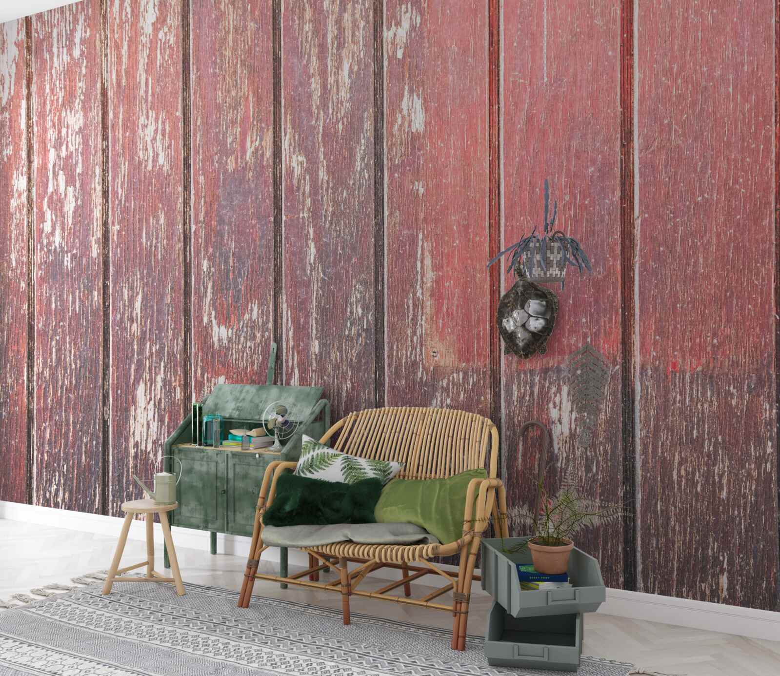 Fotobehang gedetailleerd overzicht van de oude boom