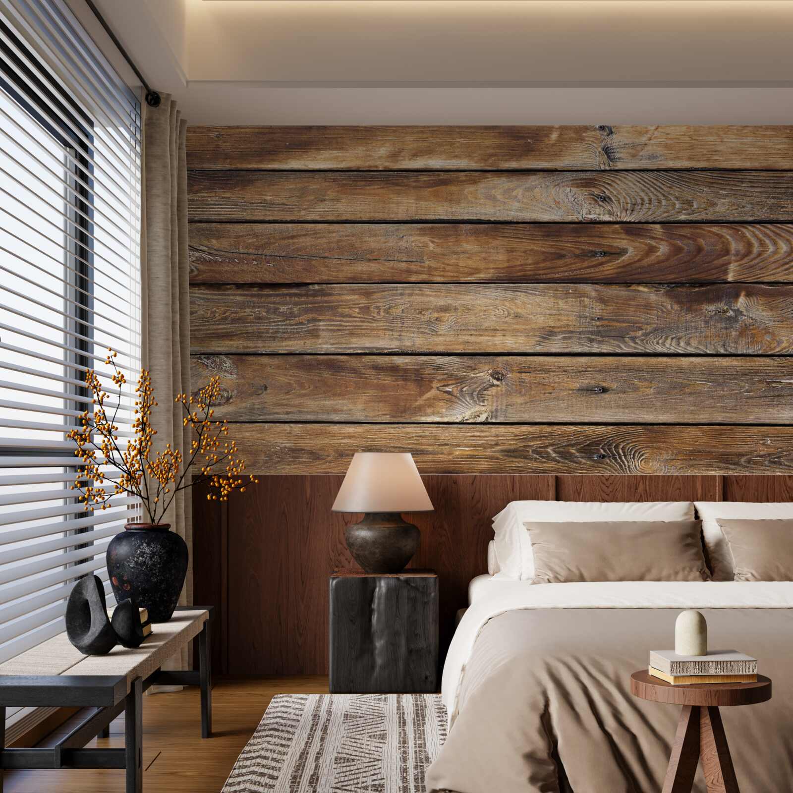 Fotobehang achtergrond, antiek en gemaakt van hout