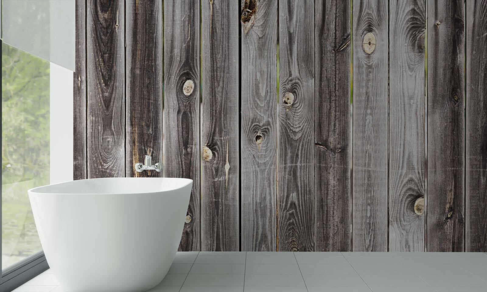 Fotobehang donkergrijs houten hek