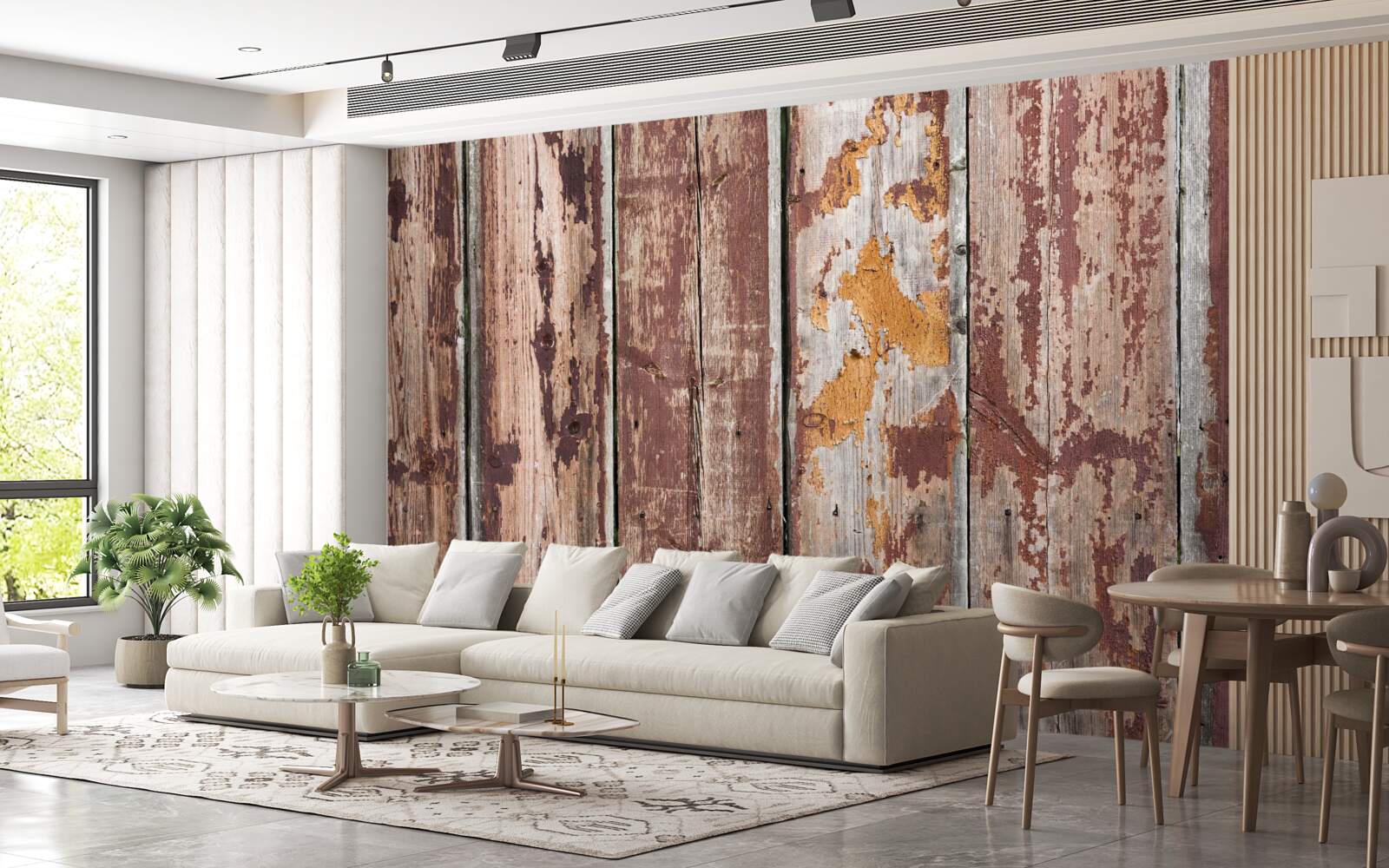 Fotobehang houten achtergrond gedrenkt in vocht