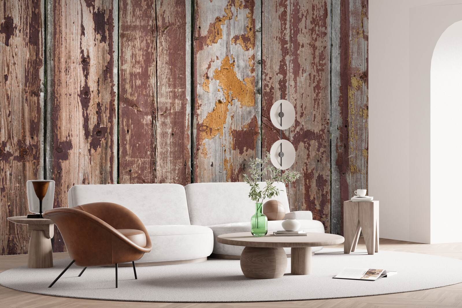 Fotobehang houten achtergrond gedrenkt in vocht