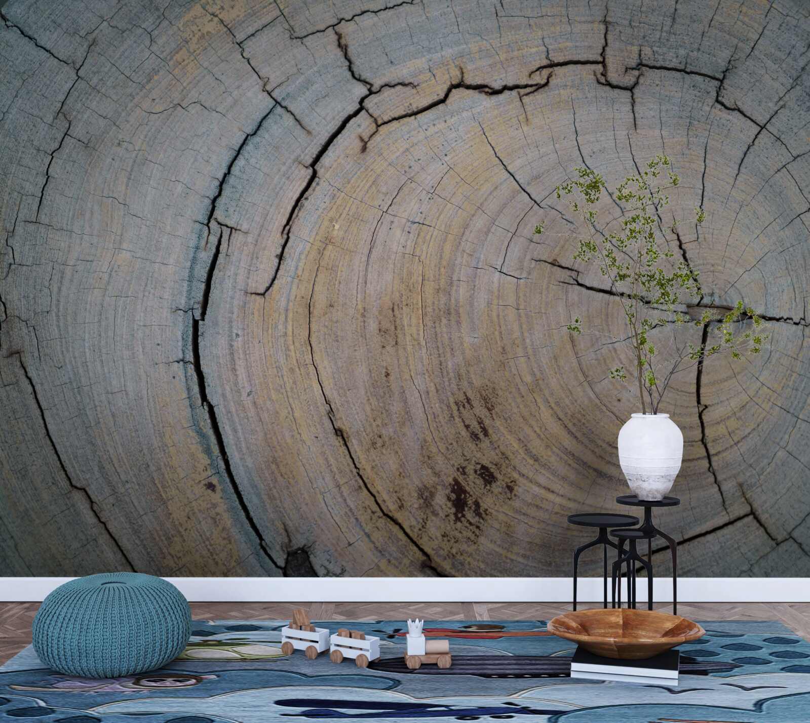 Fotobehang detailweergave van de boomstam