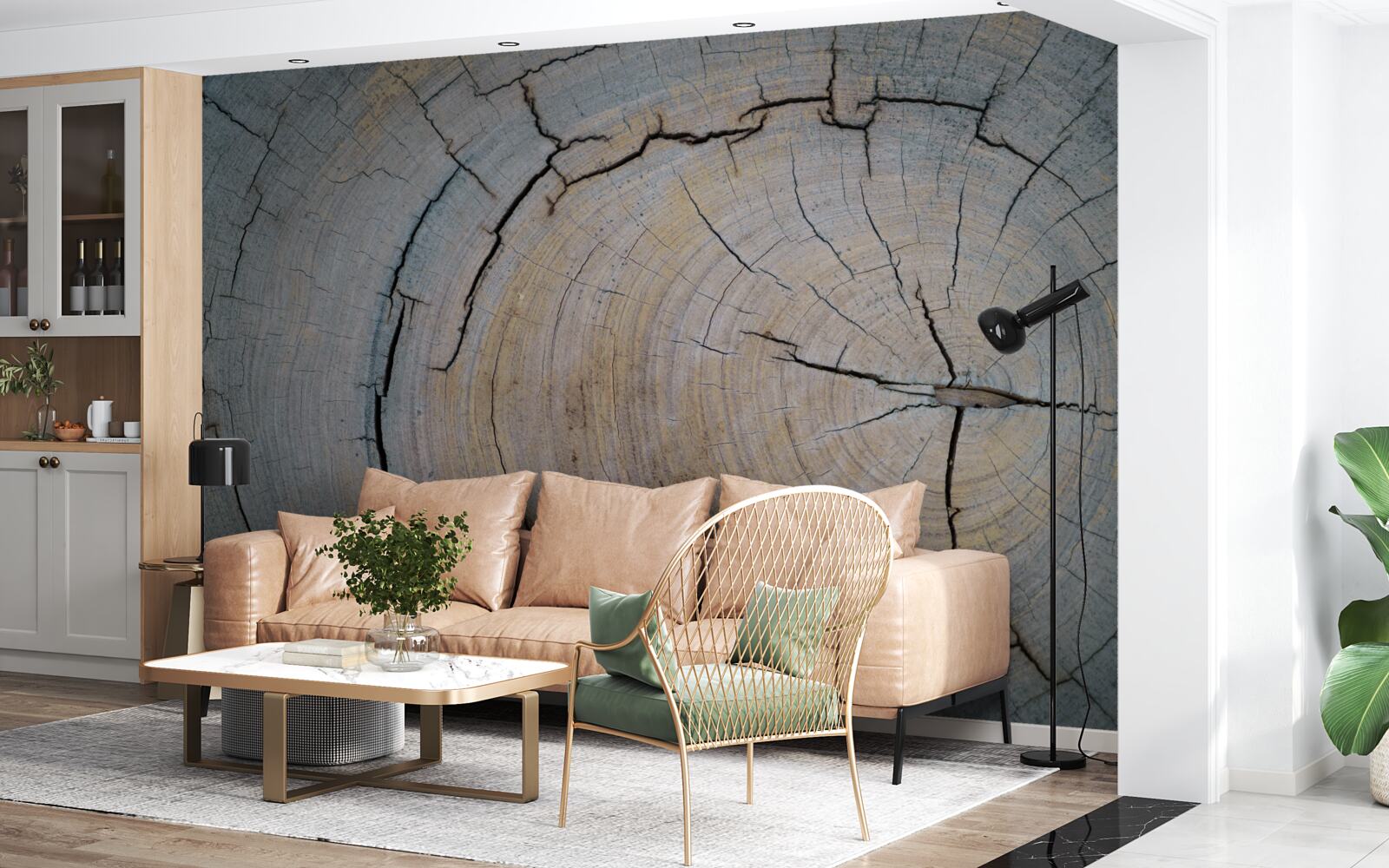 Fotobehang detailweergave van de boomstam