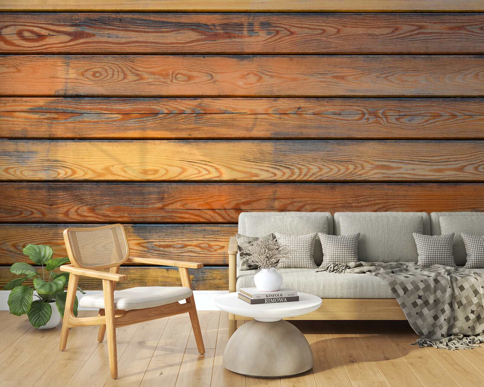 Fotobehang antieke houten planken