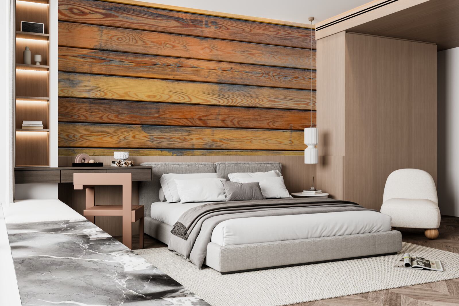 Fotobehang antieke houten planken