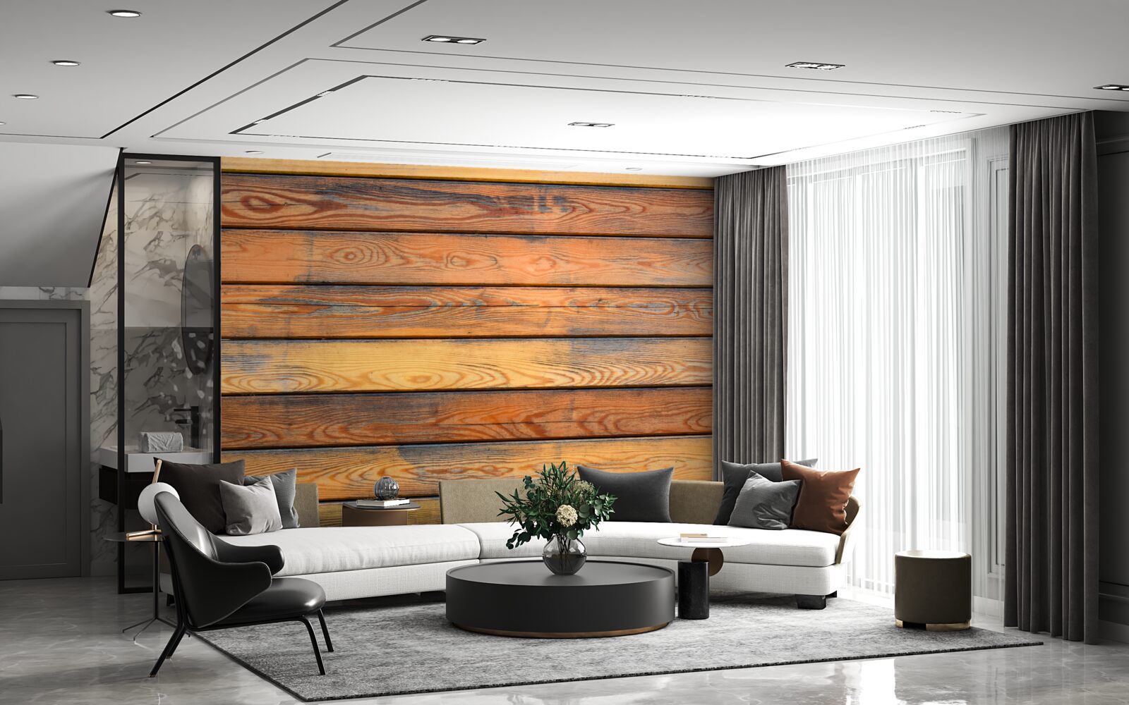 Fotobehang antieke houten planken