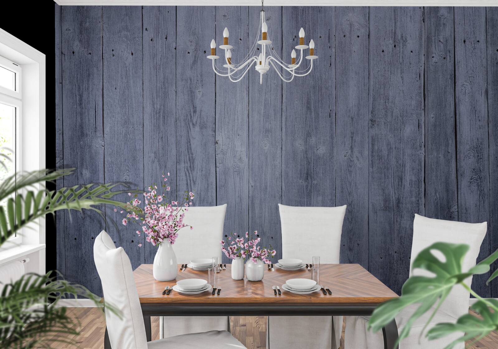 Fotobehang historische houten schutting