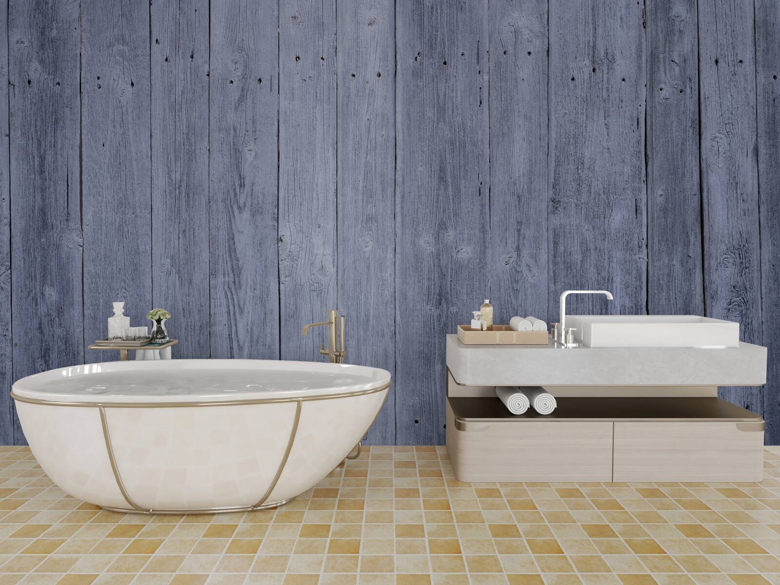 Fotobehang historische houten schutting