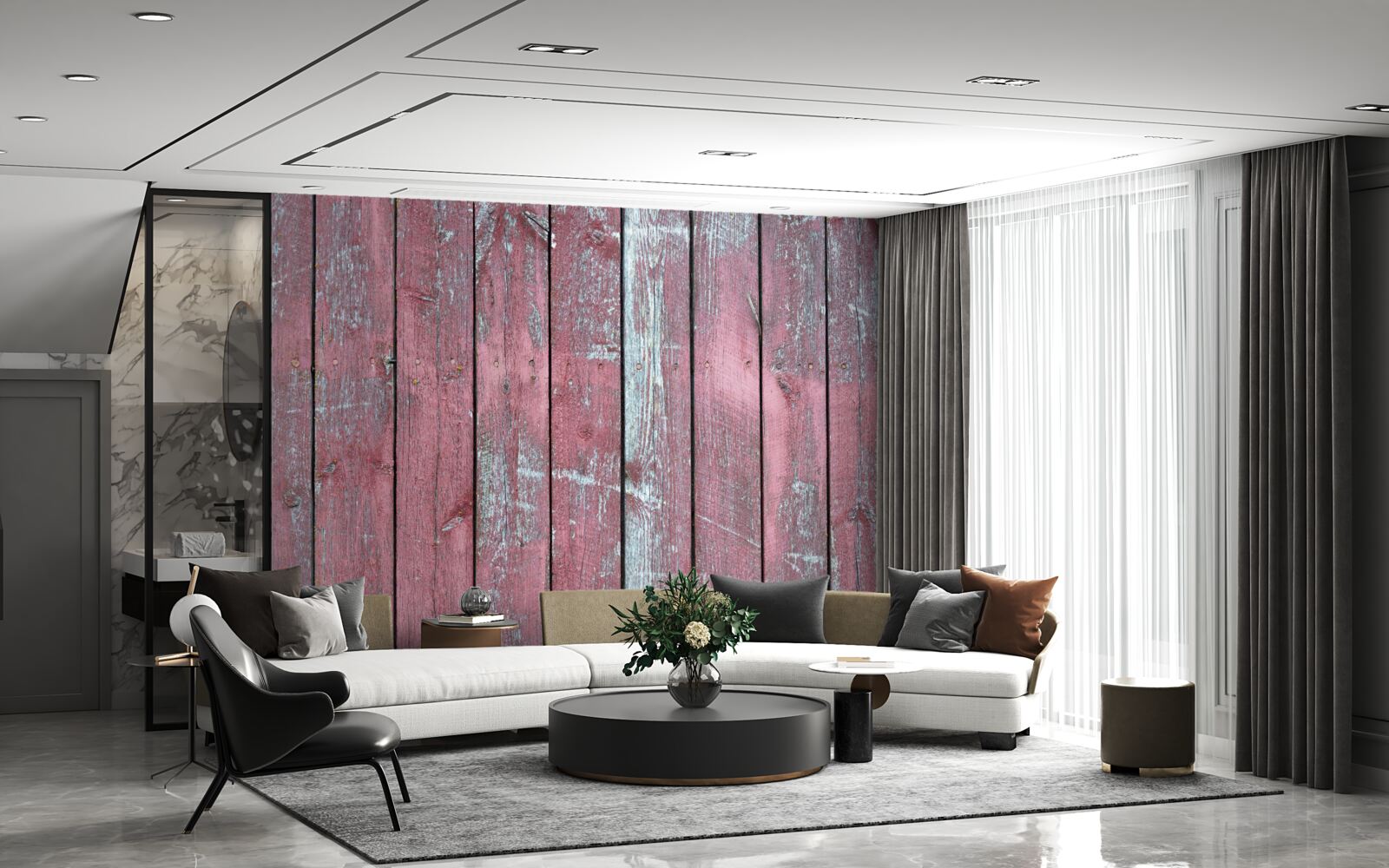 Fotobehang houten achtergrond in een oude lila tint