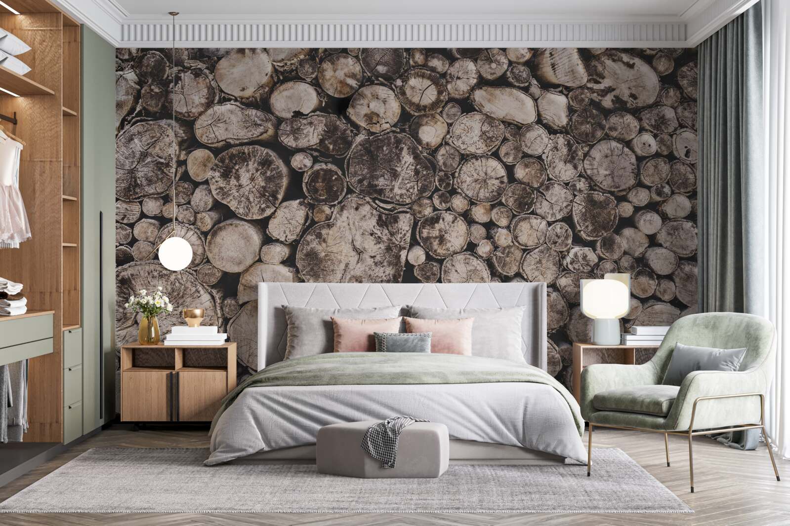 Fotobehang onreine stukken hout