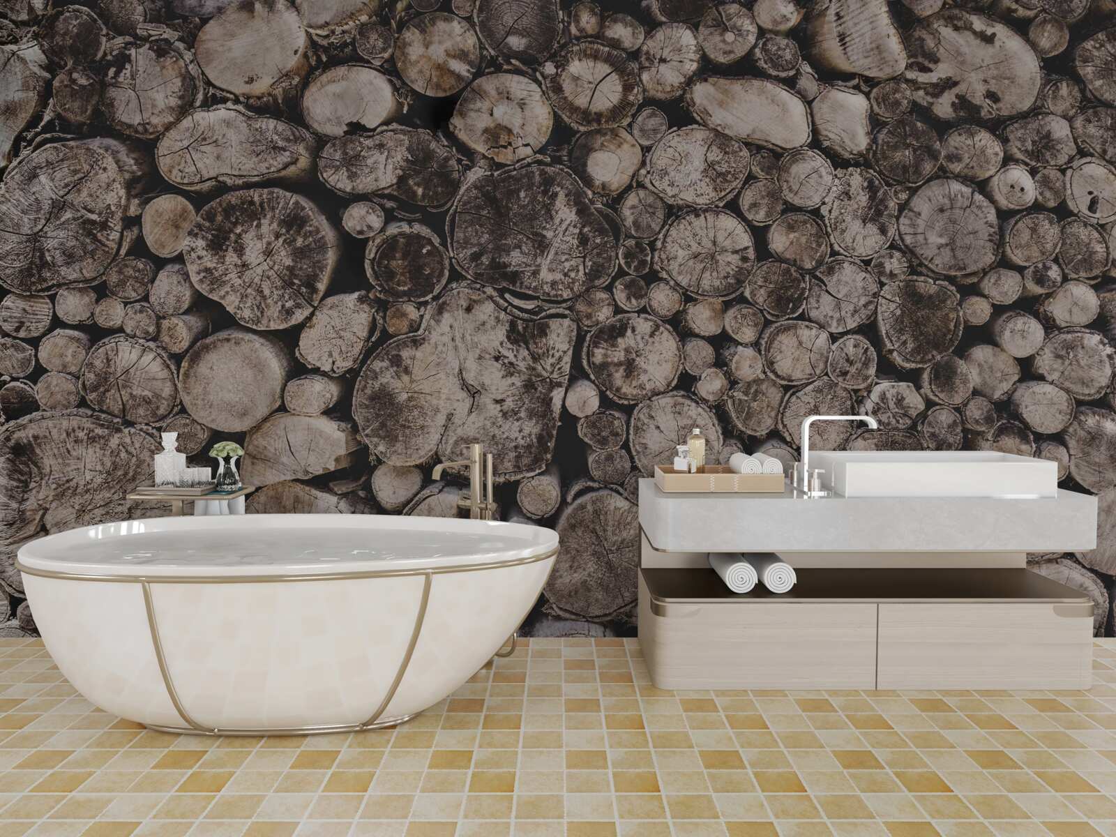 Fotobehang onreine stukken hout