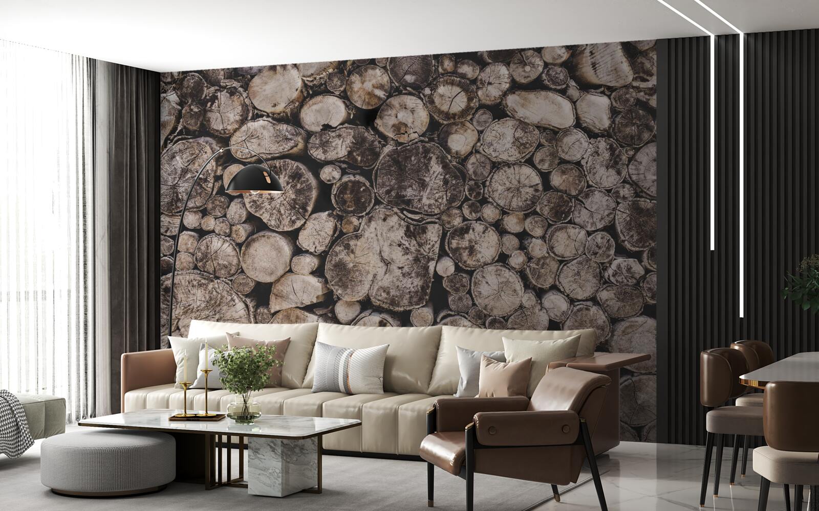 Fotobehang onreine stukken hout