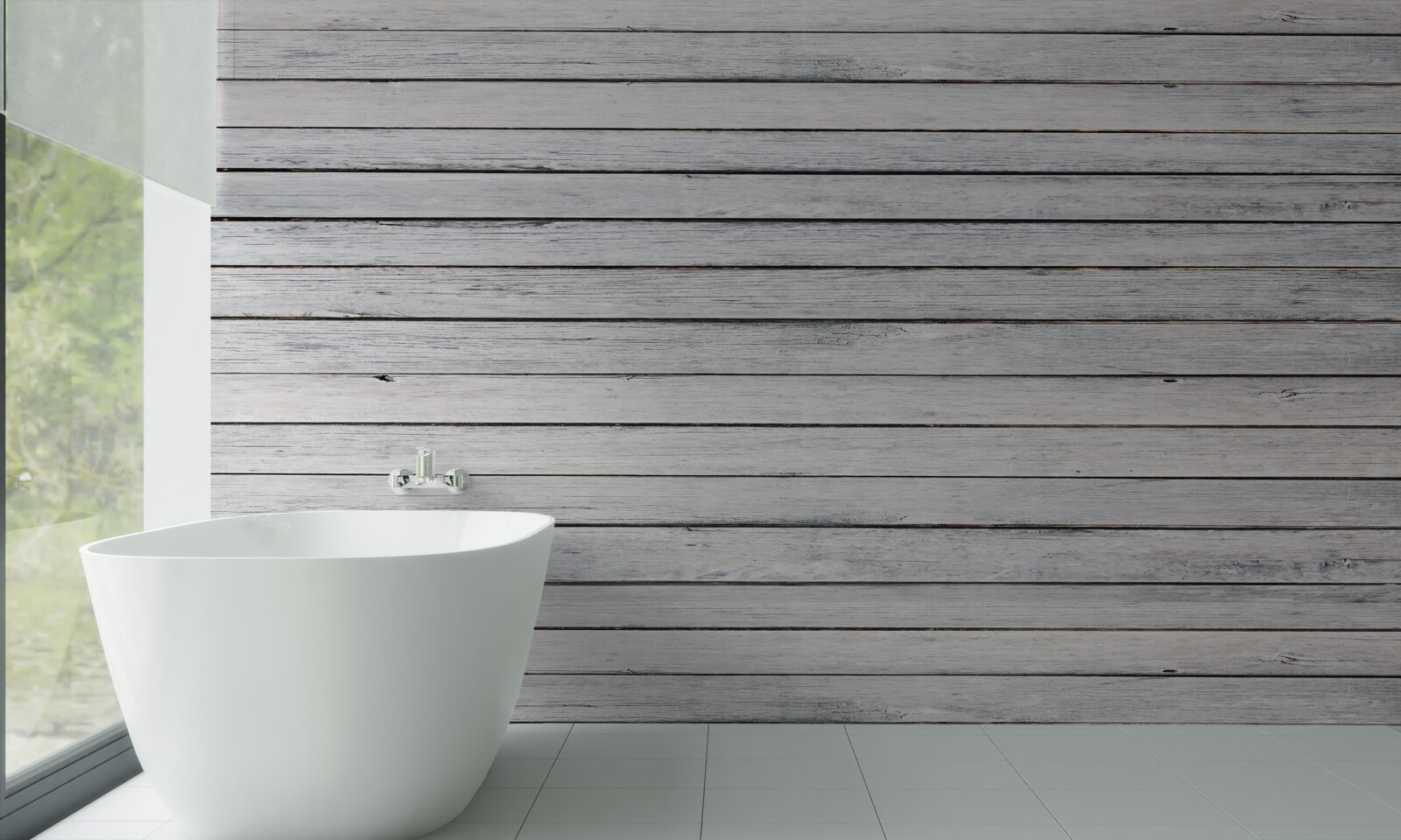 Fotobehang smalle, boomvormige stokjes in grijs