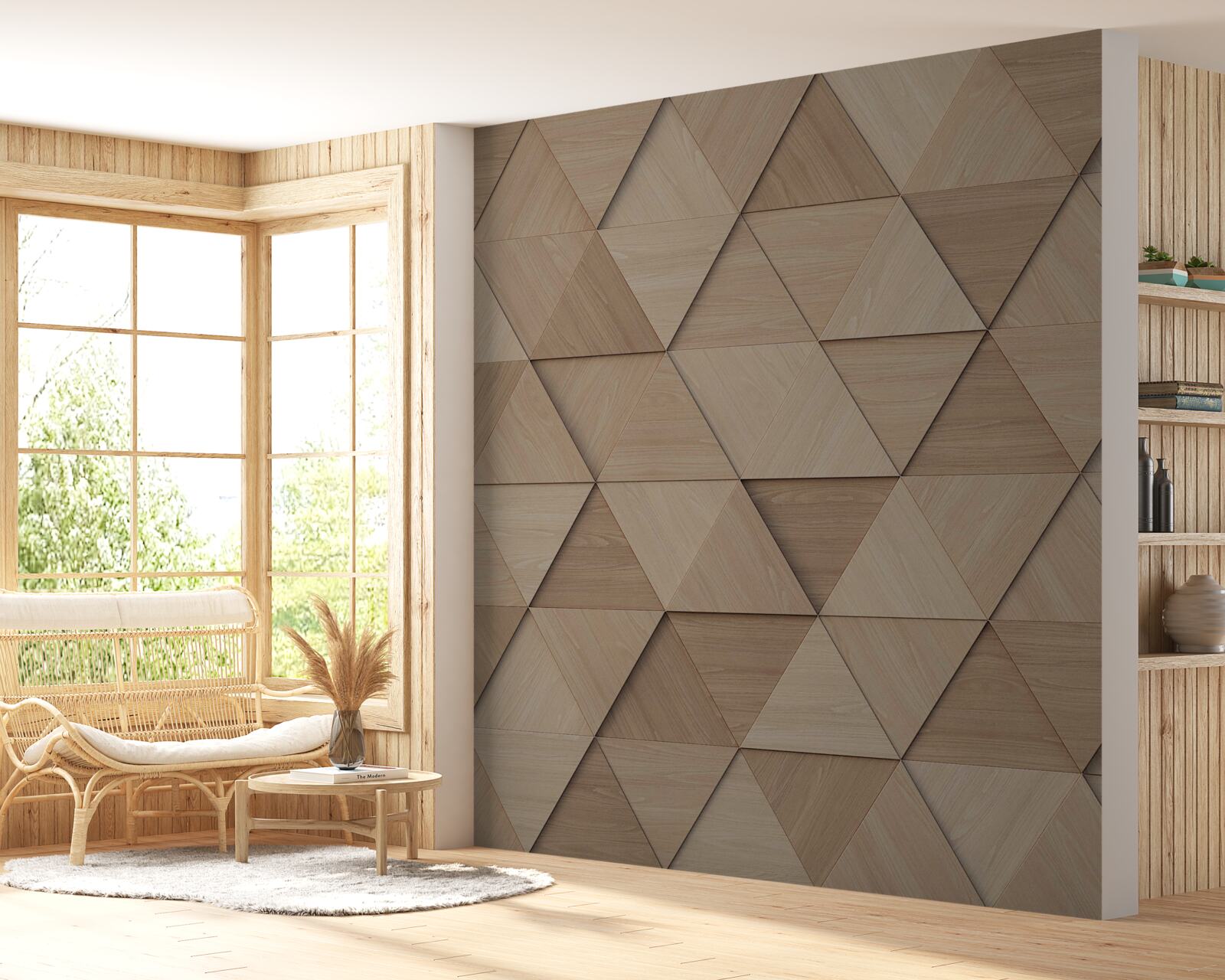 Fotobehang decoratief houten wandpaneel