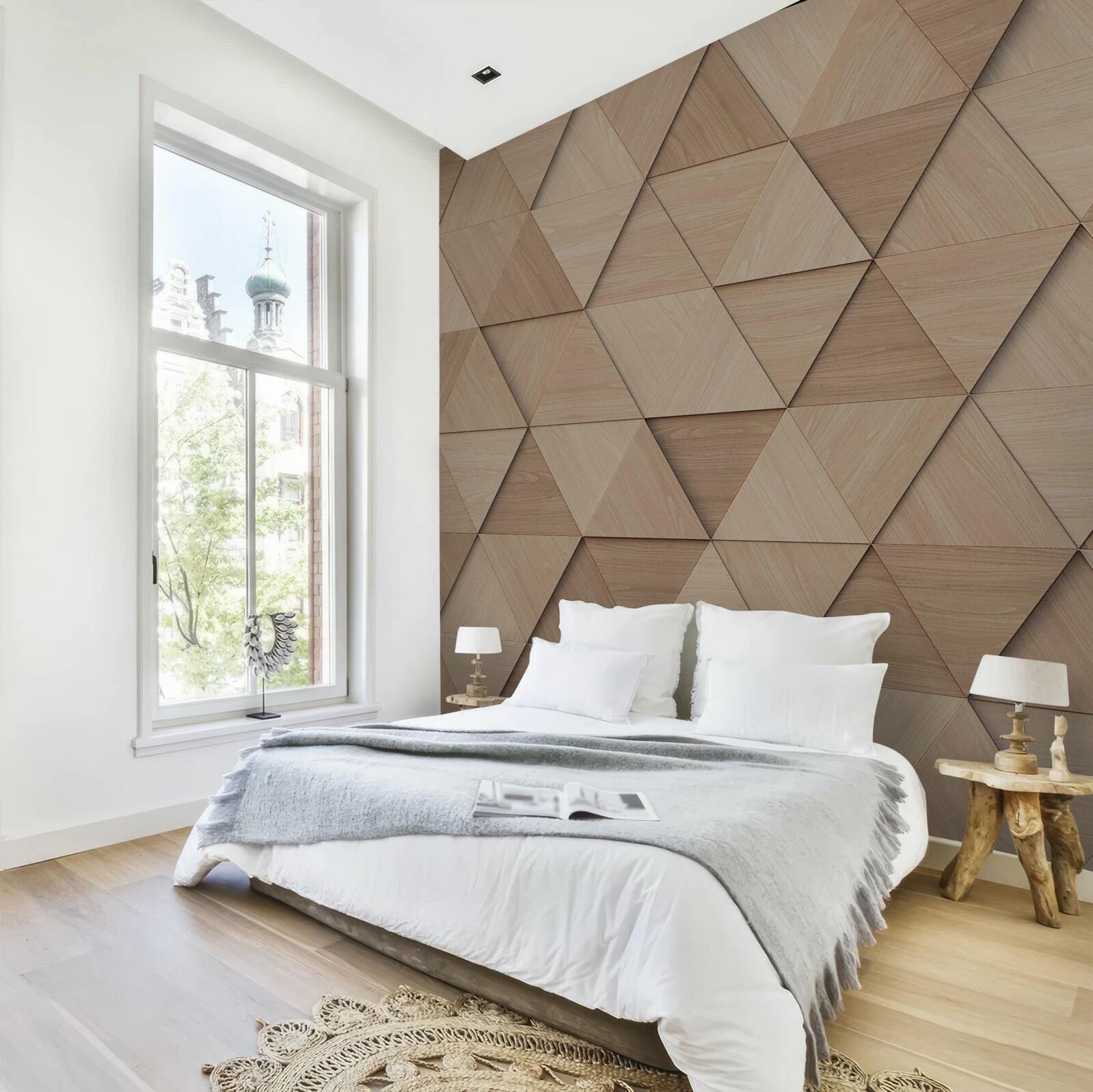 Fotobehang decoratief houten wandpaneel