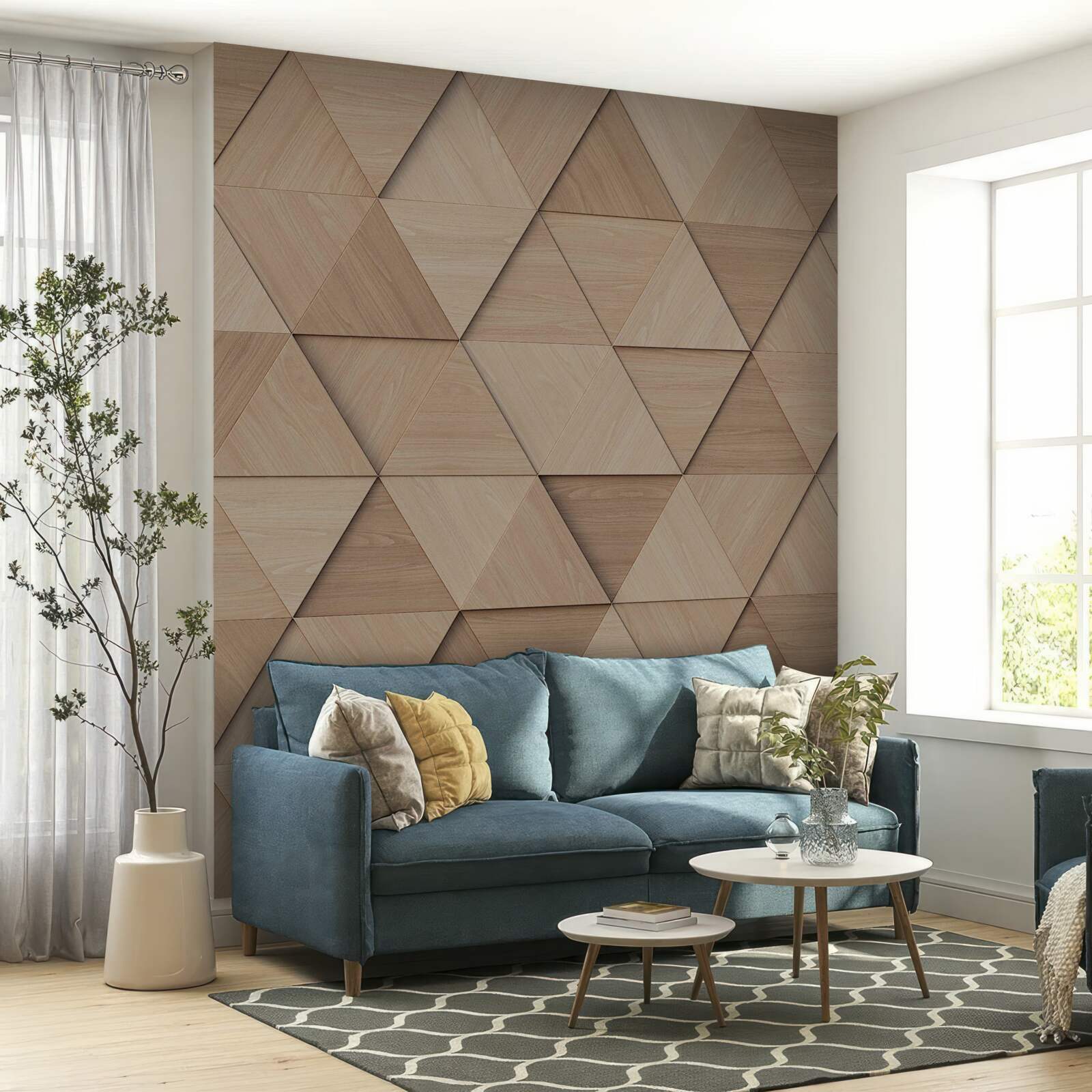 Fotobehang decoratief houten wandpaneel