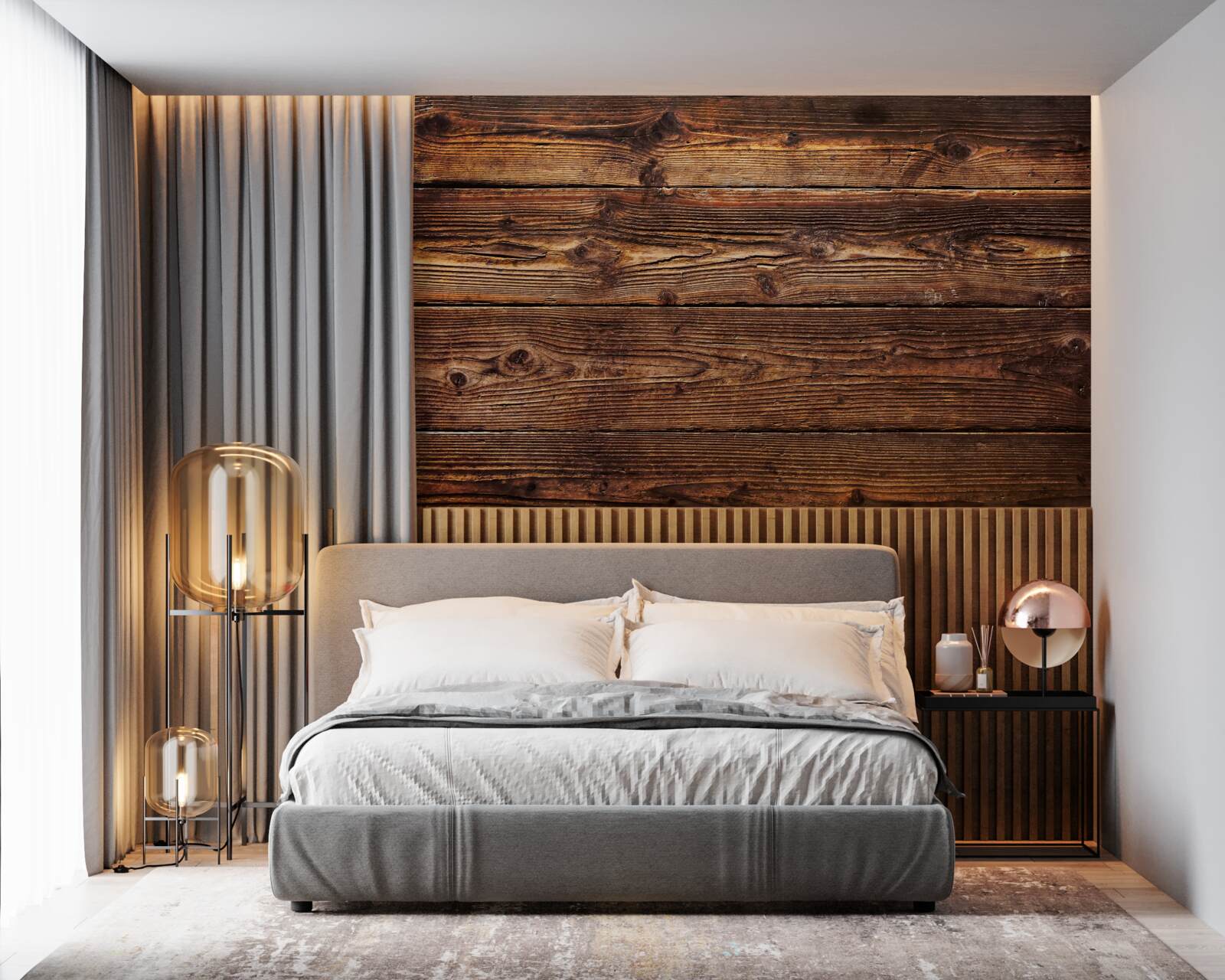 Fotobehang donkerbruin parket