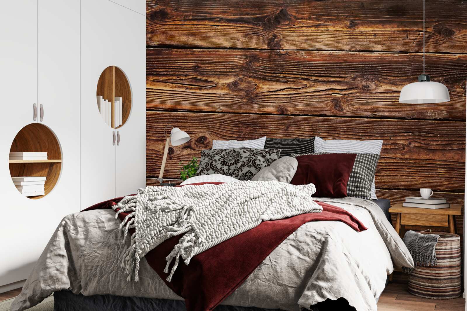 Fotobehang donkerbruin parket