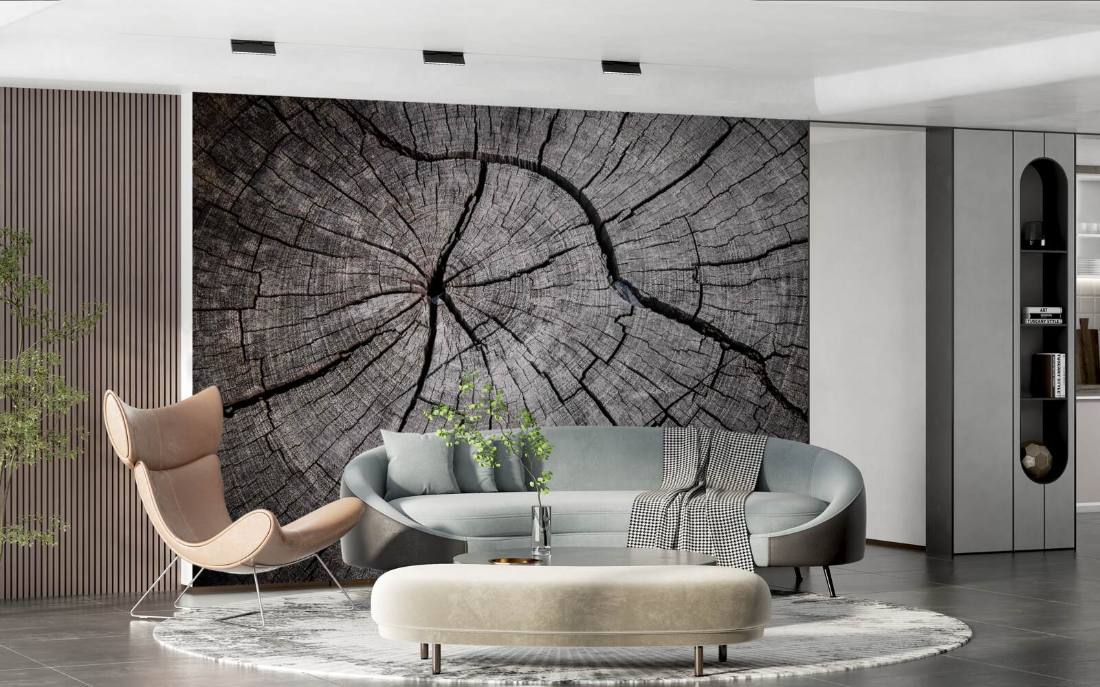 Fotobehang scheuren lopen door het oude hout