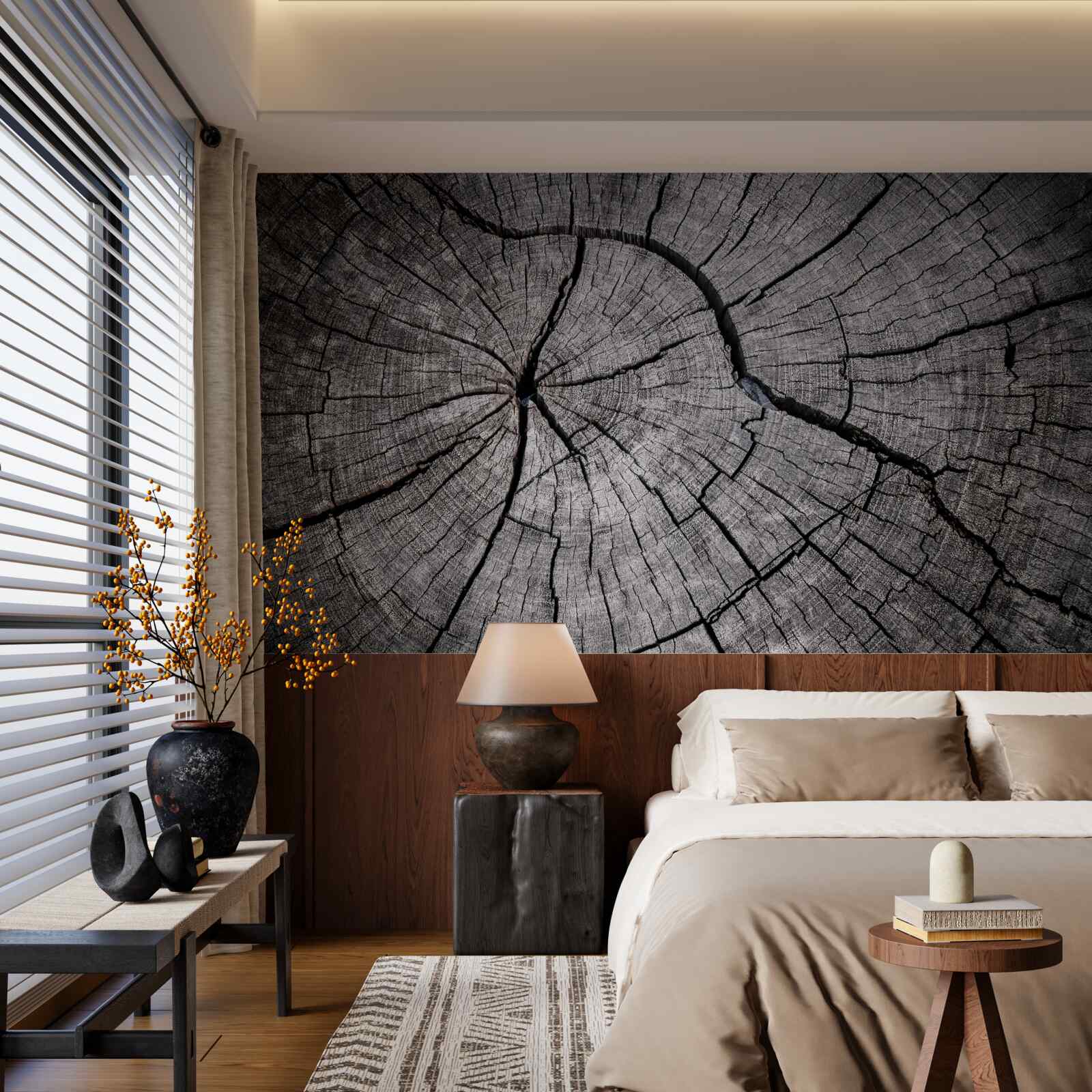 Fotobehang scheuren lopen door het oude hout