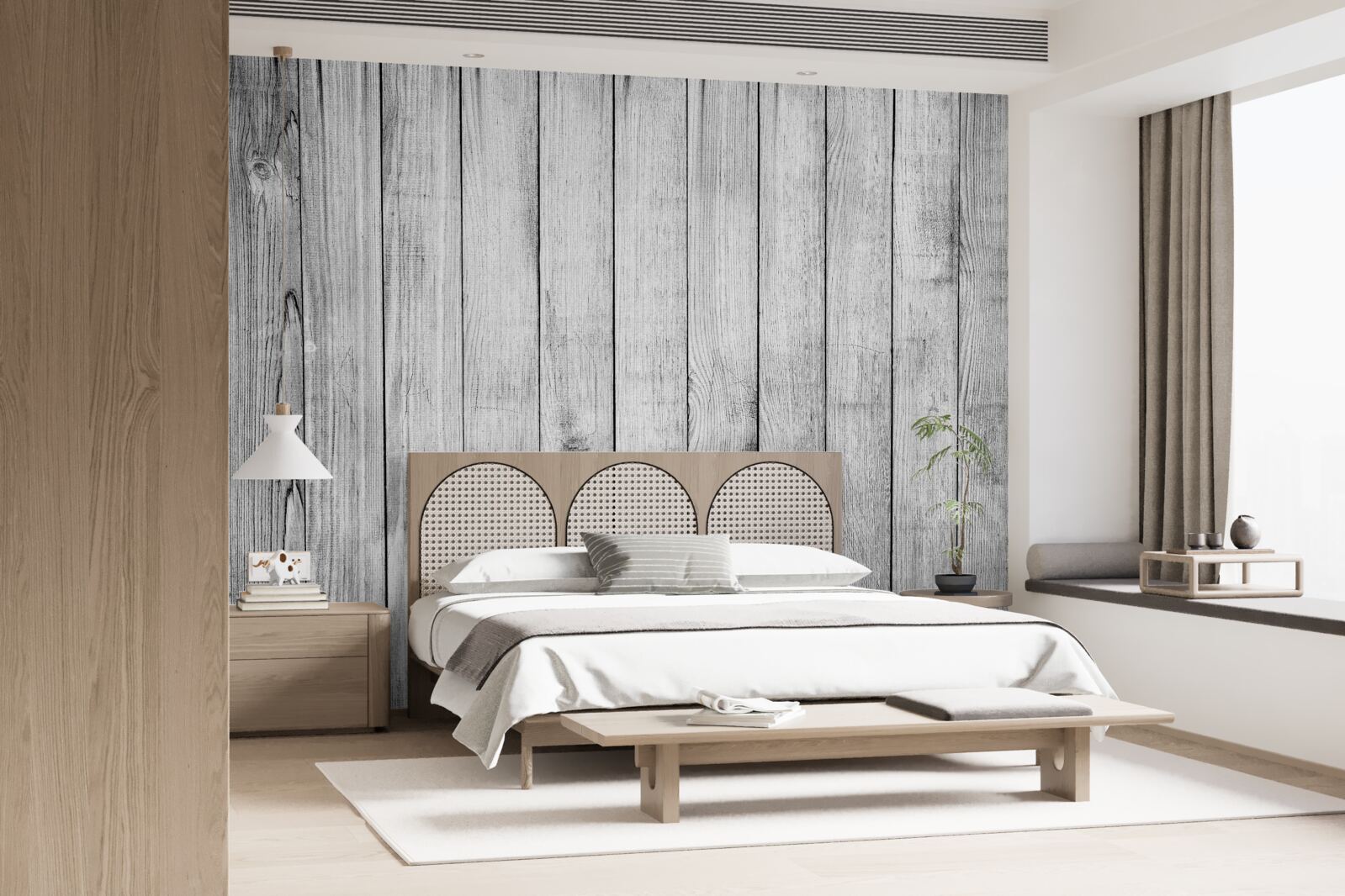 Fotobehang lichtgrijs parket