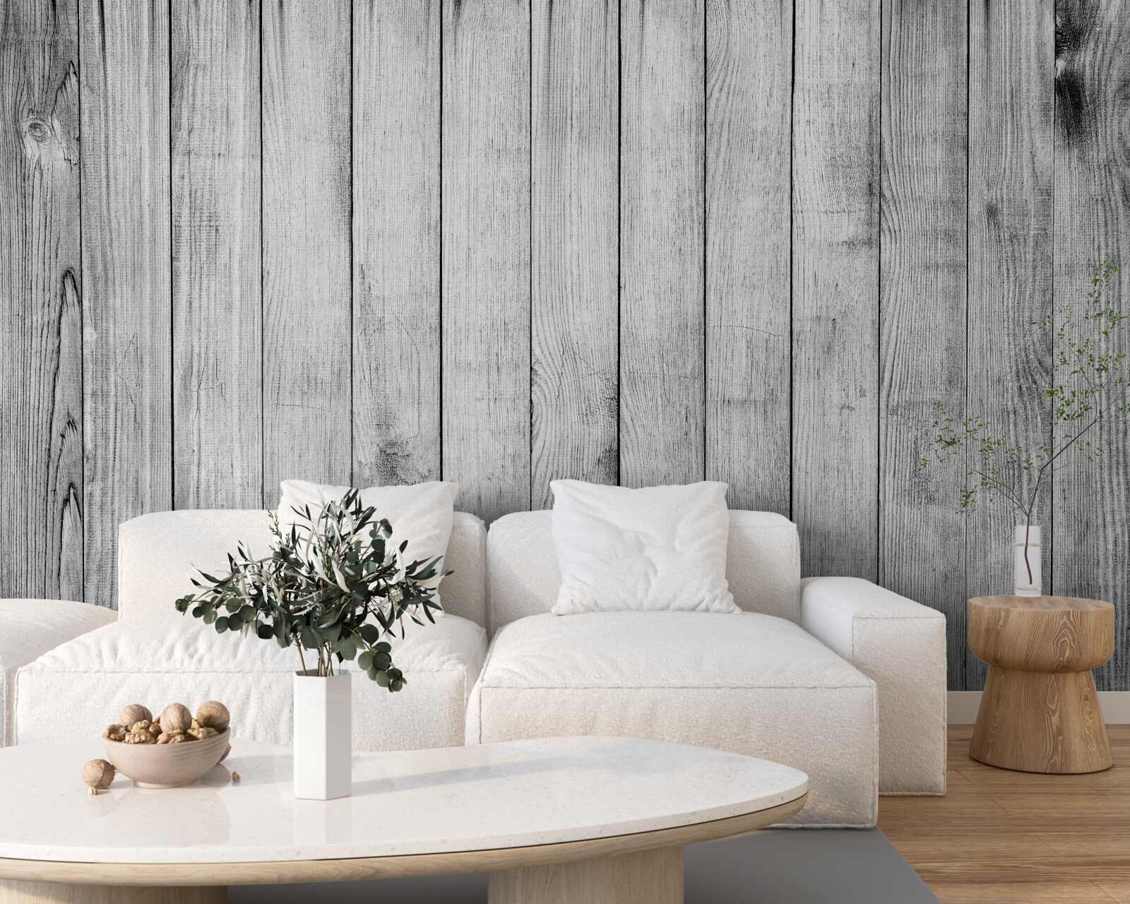 Fotobehang lichtgrijs parket