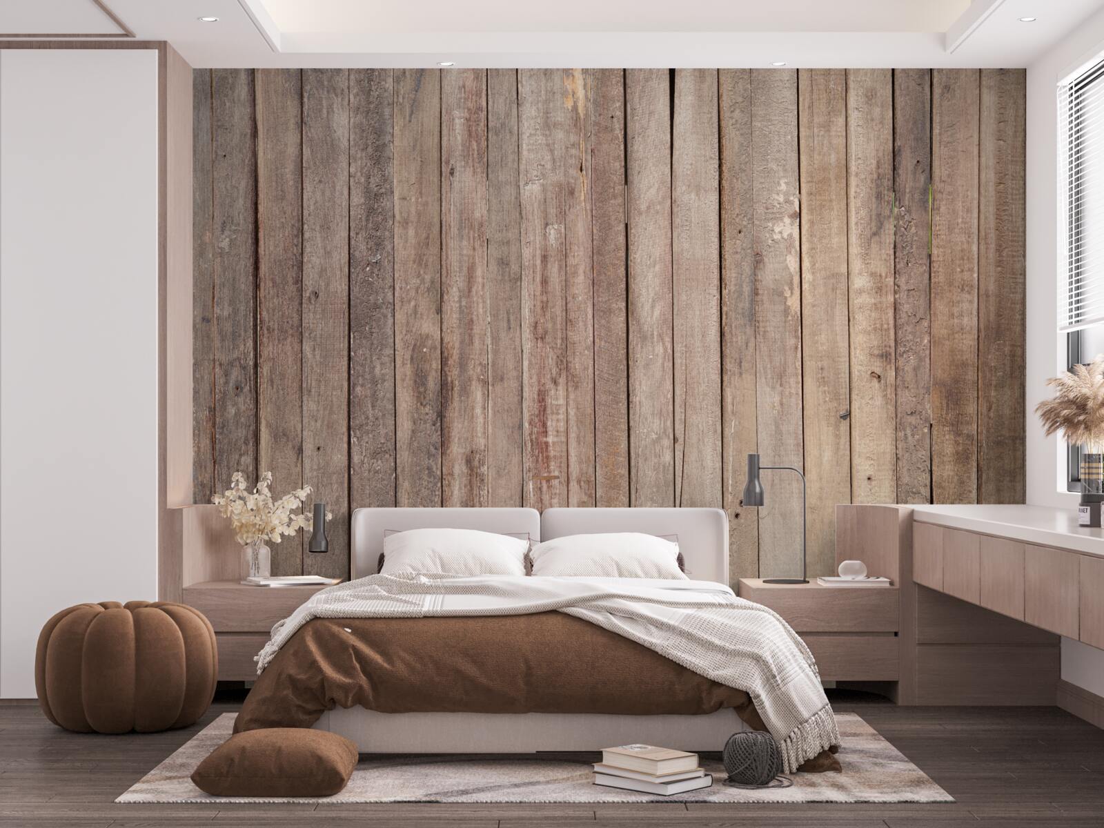 Fotobehang parketplanken in verschillende tinten