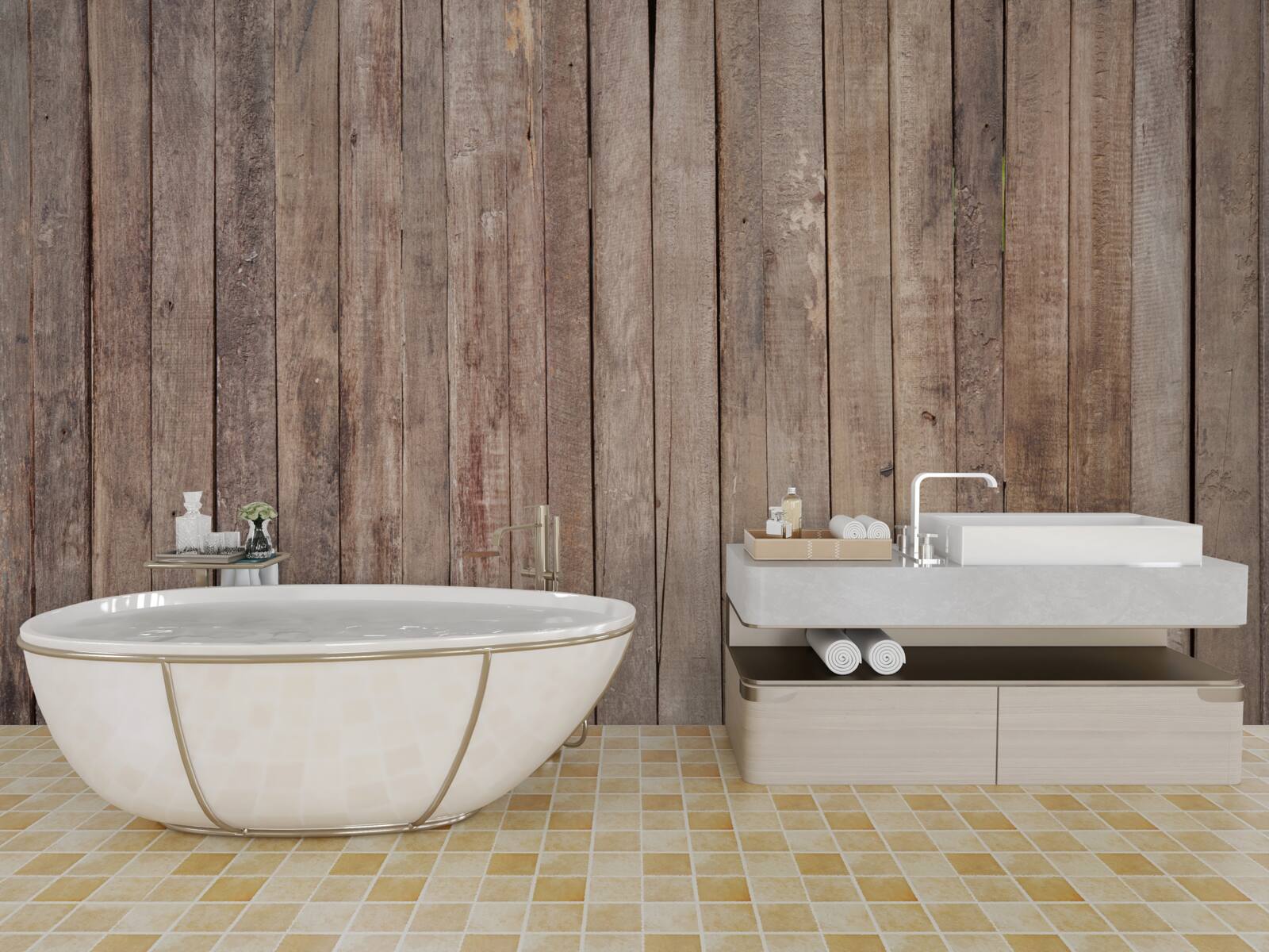 Fotobehang parketplanken in verschillende tinten