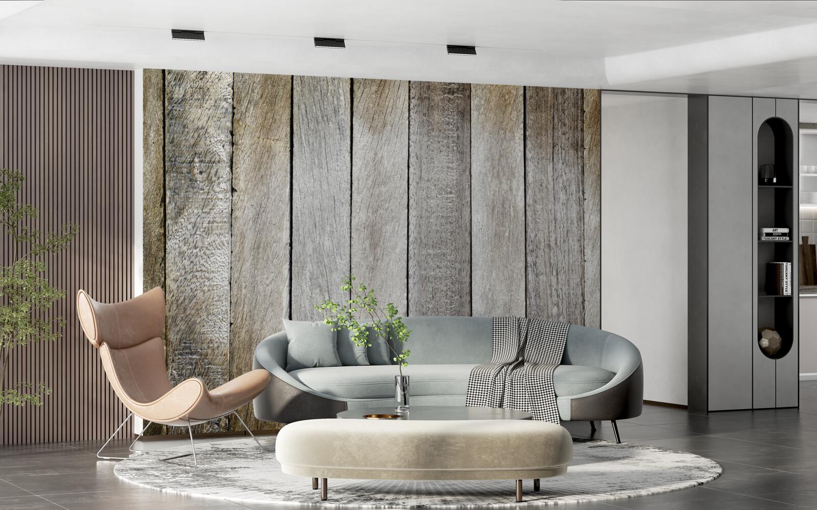 Fotobehang parket met verouderingseffect