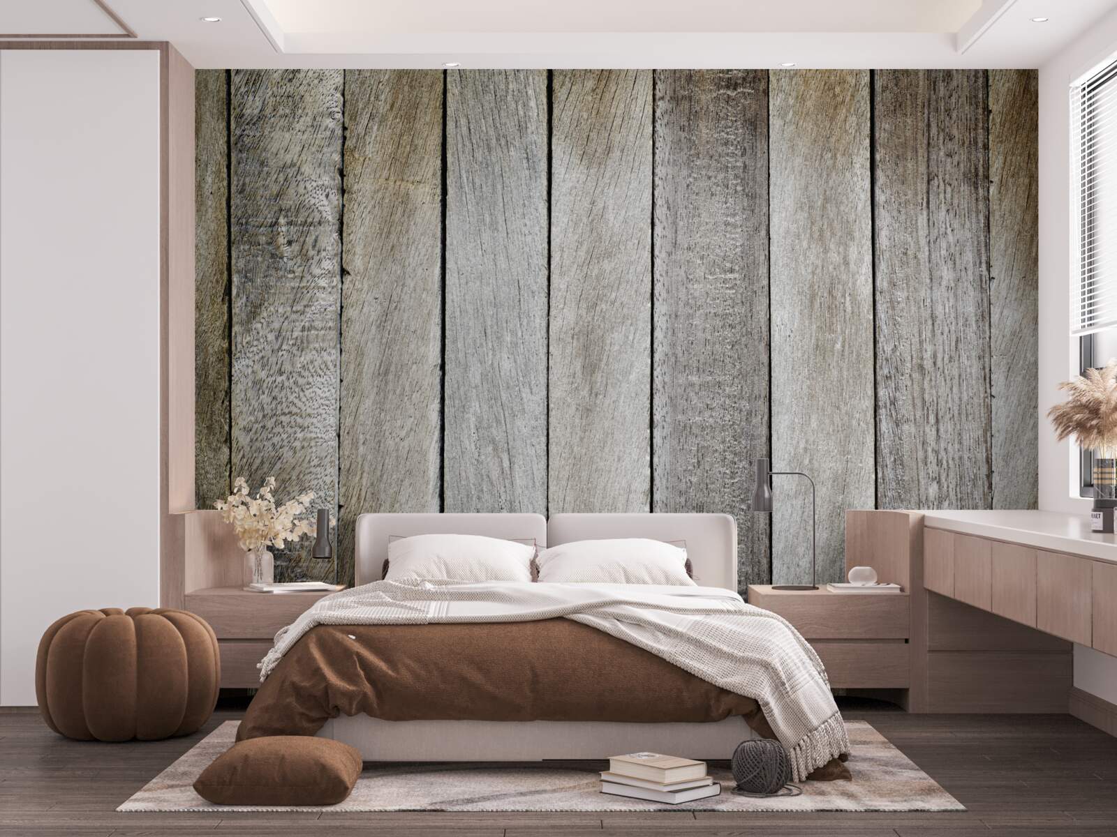 Fotobehang parket met verouderingseffect