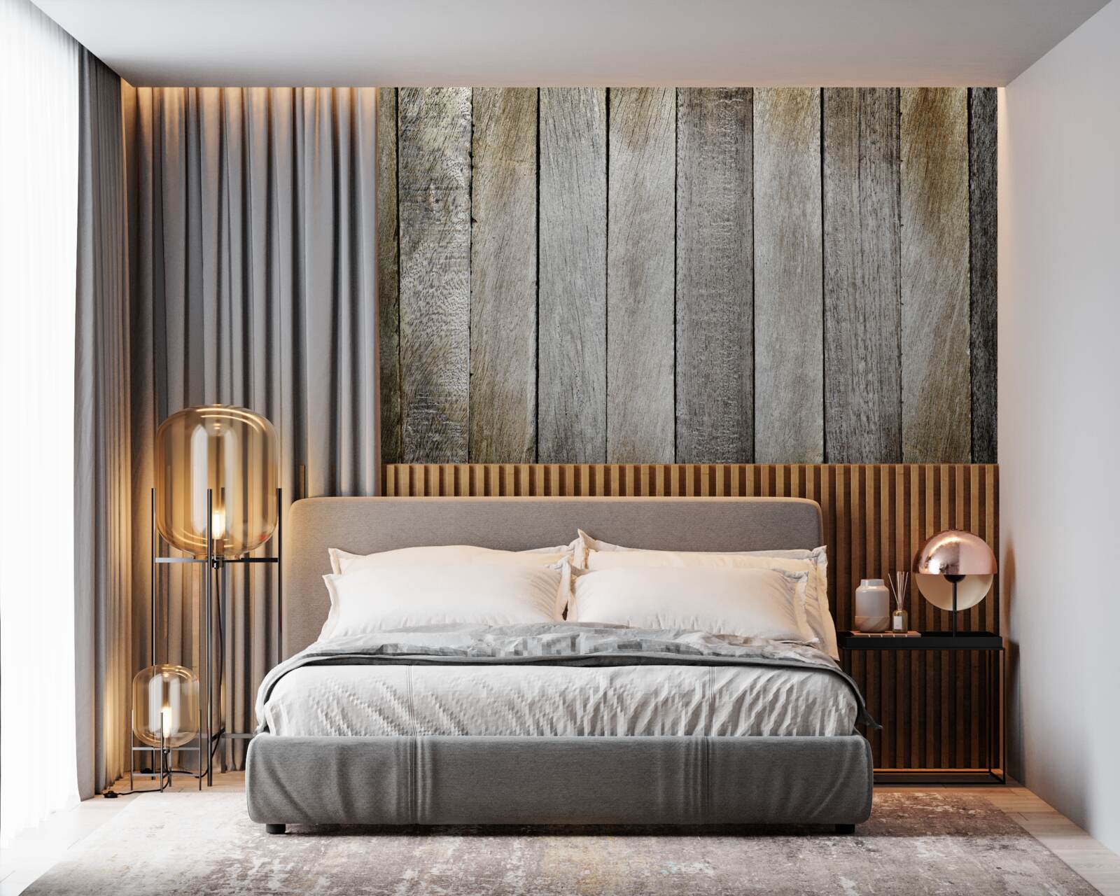 Fotobehang parket met verouderingseffect