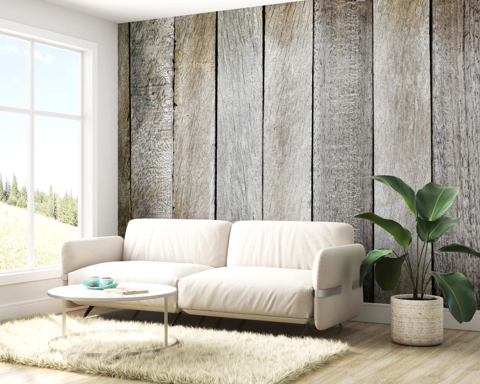 Fotobehang parket met verouderingseffect