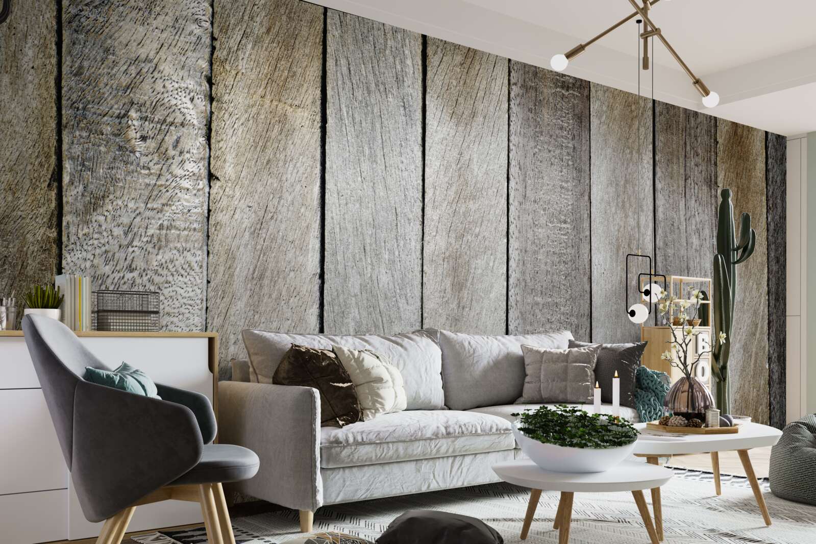 Fotobehang parket met verouderingseffect