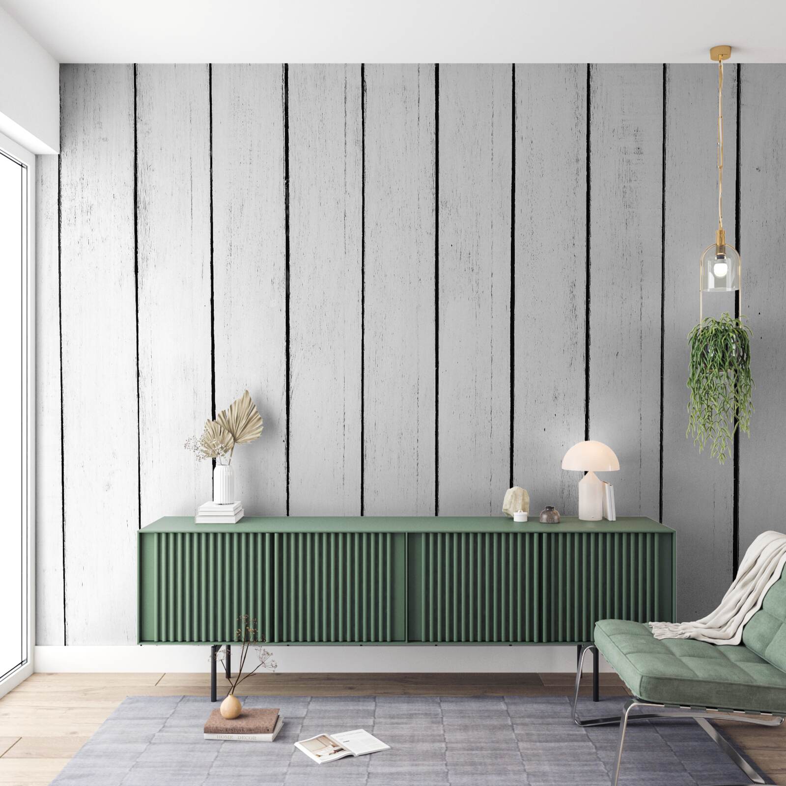 Fotobehang wit parket