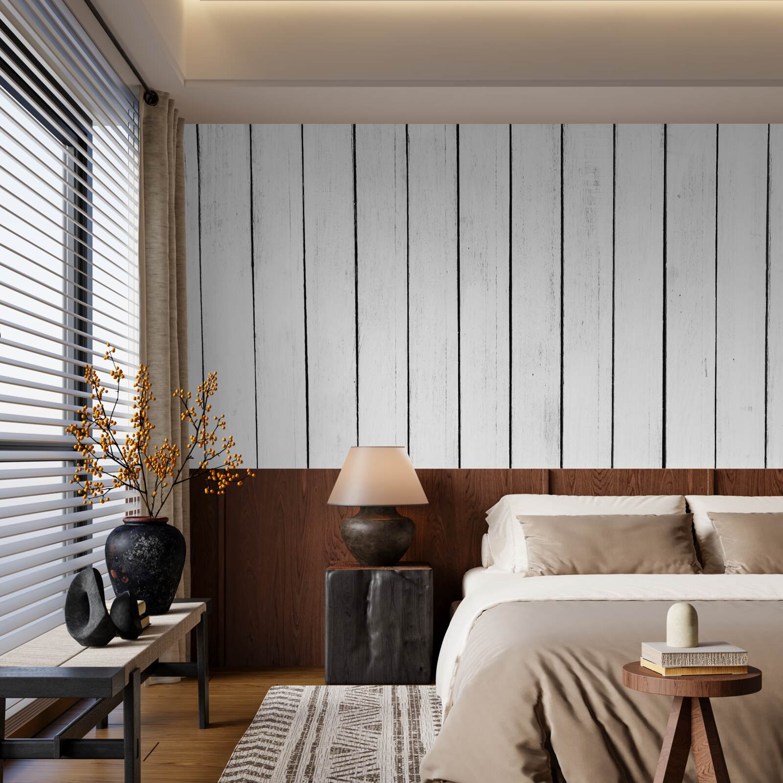 Fotobehang wit parket