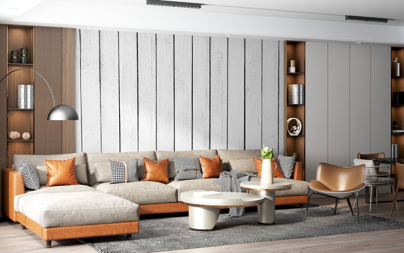 Fotobehang wit parket