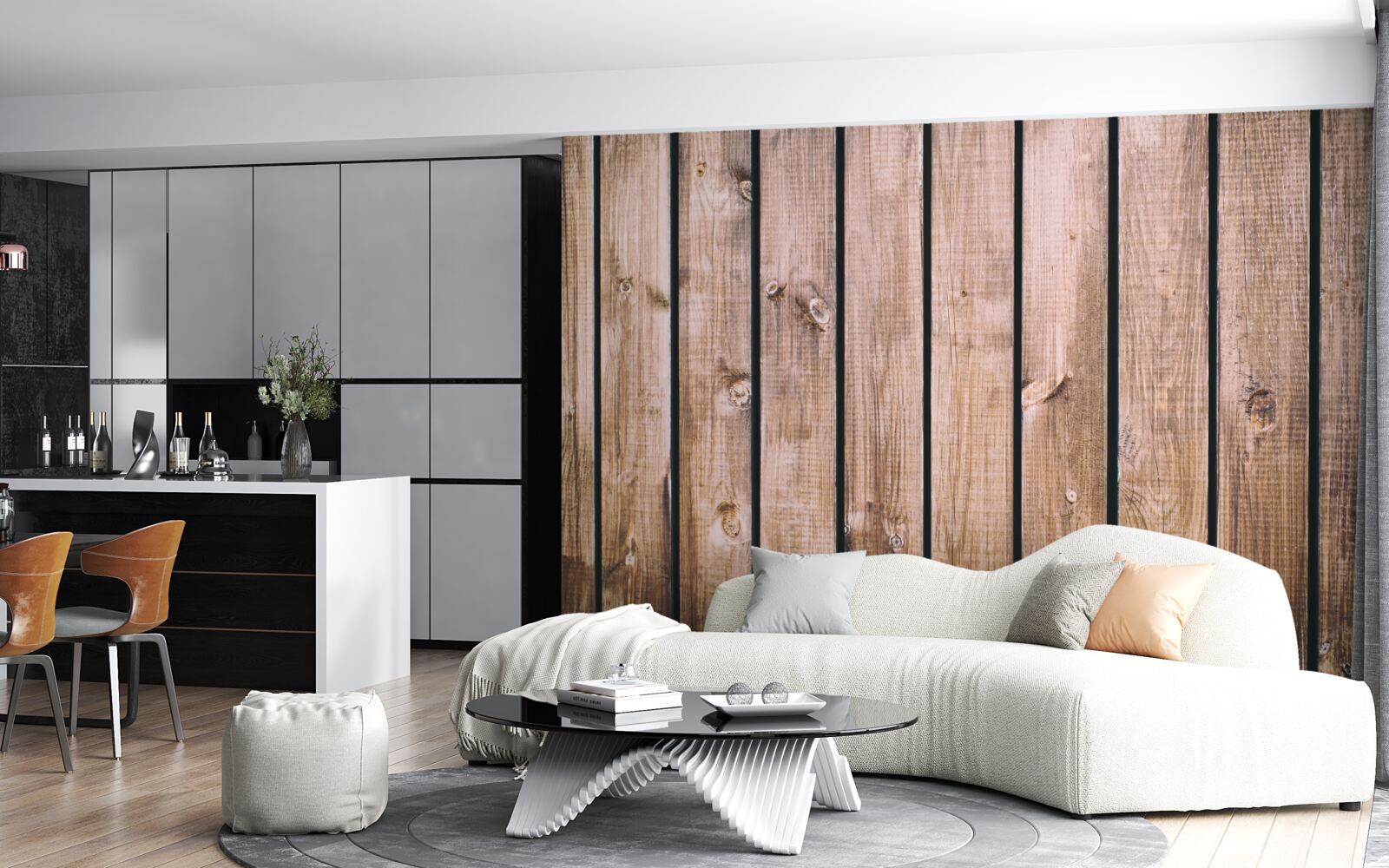 Fotobehang bruin parket