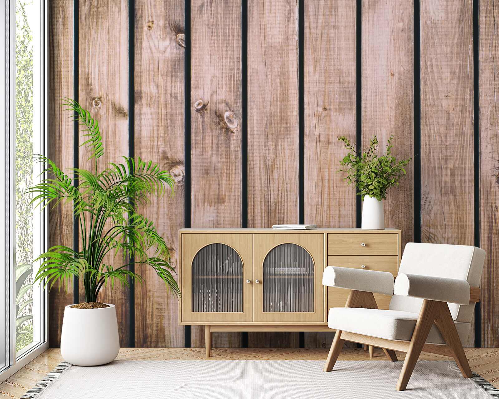 Fotobehang bruin parket