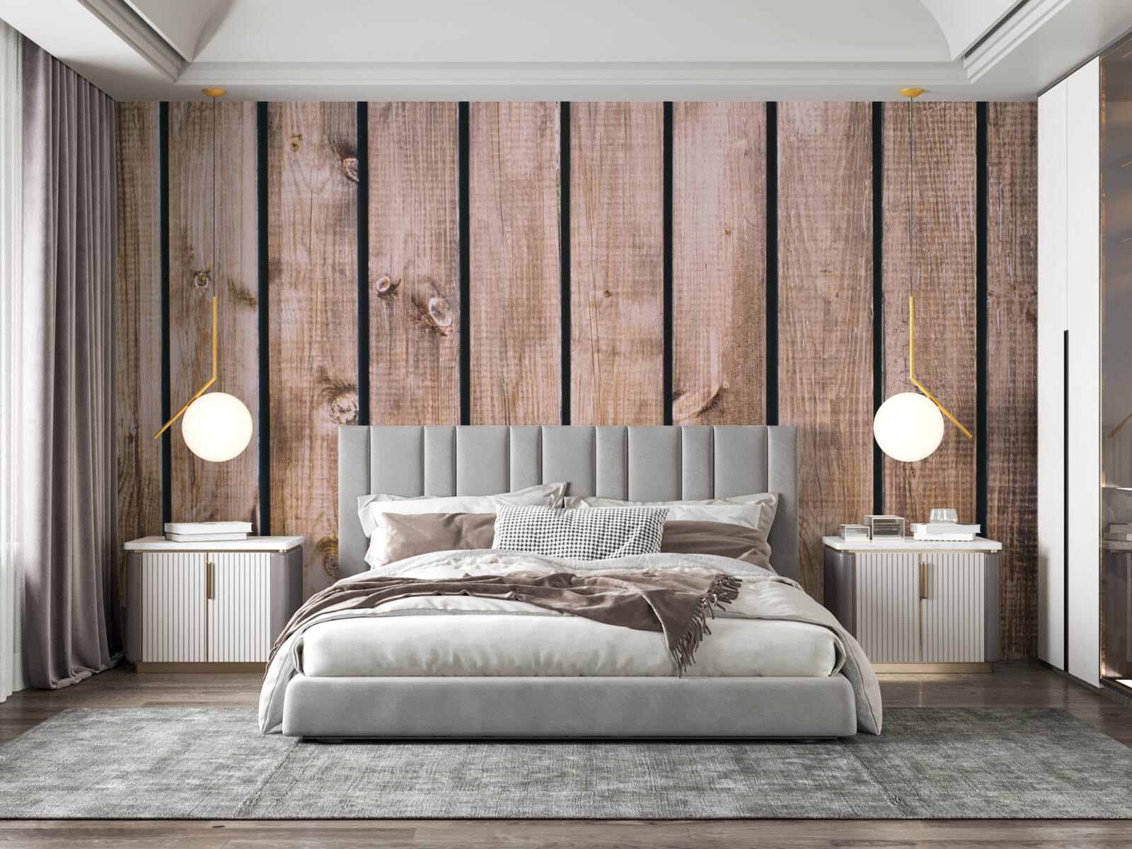 Fotobehang bruin parket