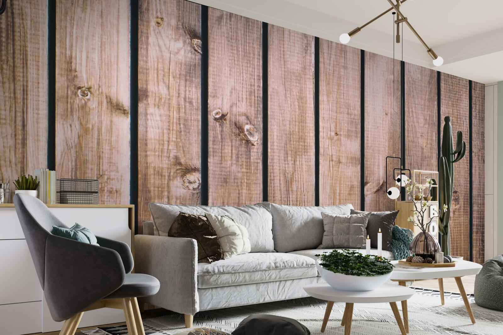 Fotobehang bruin parket