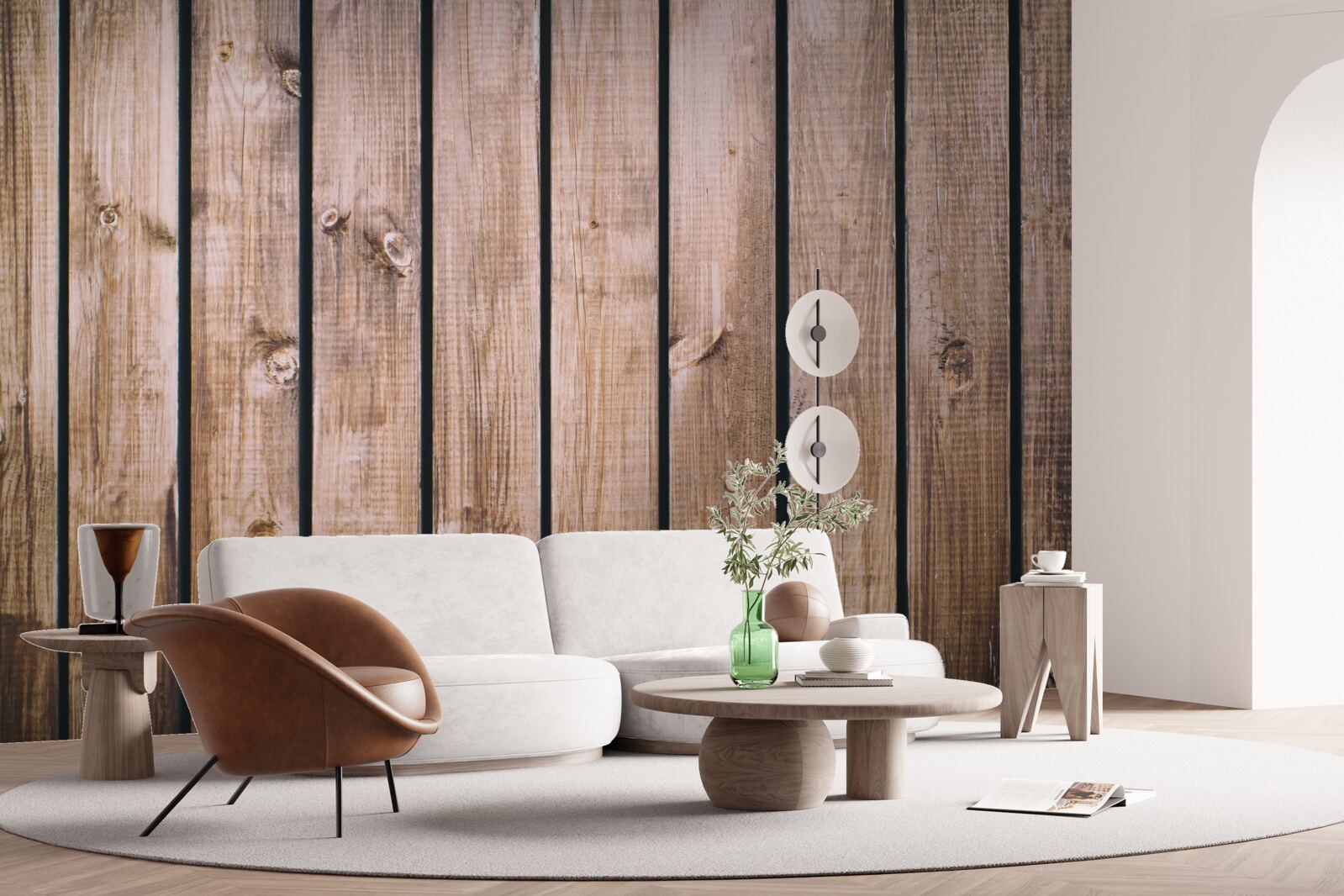 Fotobehang bruin parket