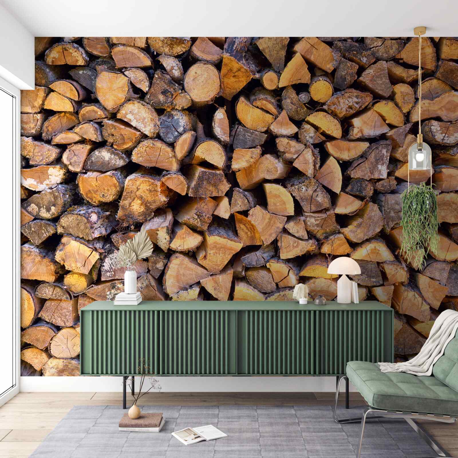 Fotobehang fragmenten van boomstammen