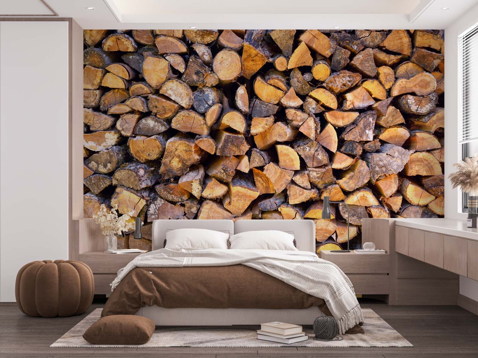 Fotobehang fragmenten van boomstammen