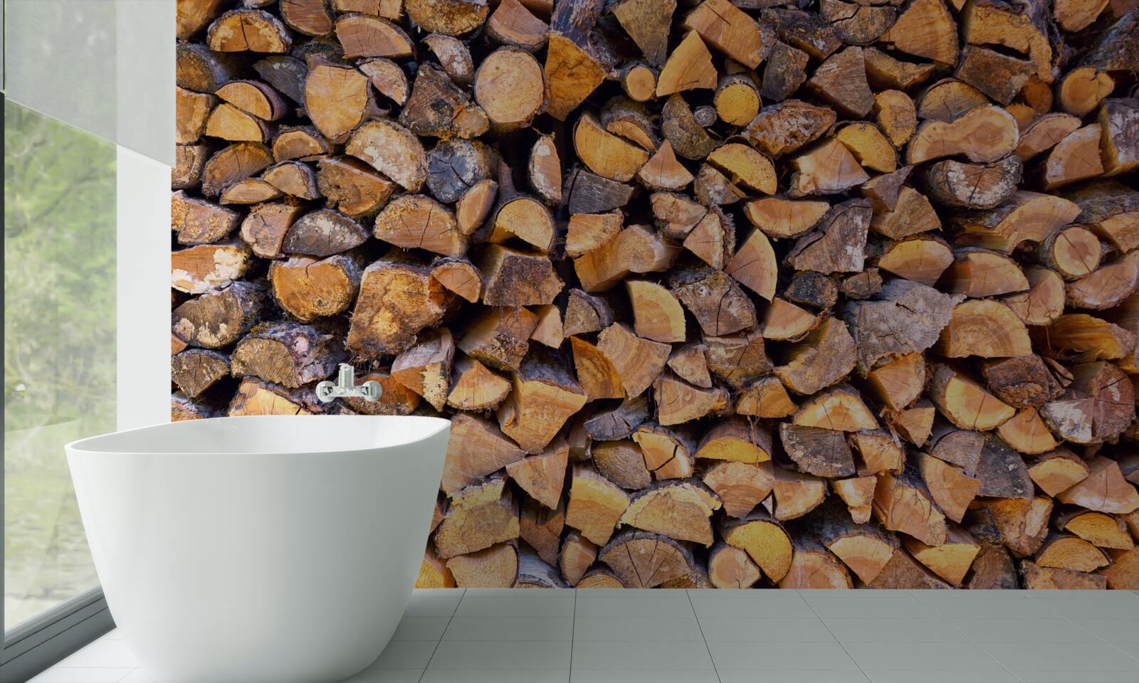 Fotobehang fragmenten van boomstammen