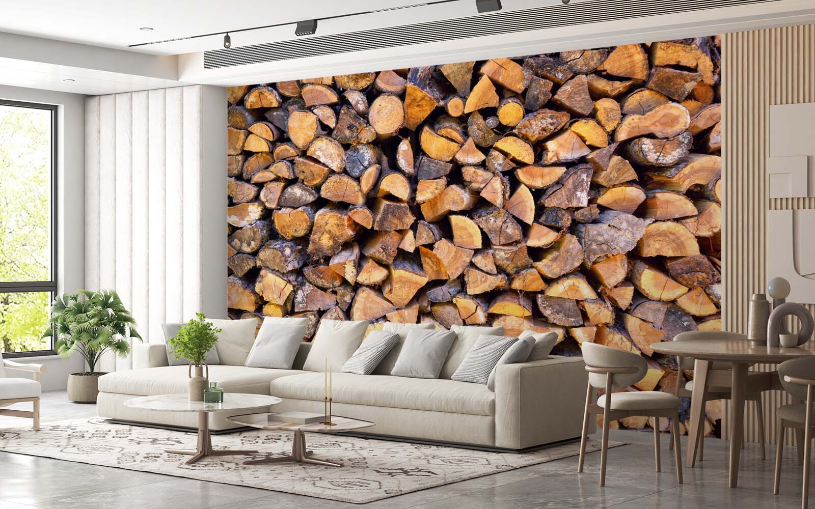 Fotobehang fragmenten van boomstammen