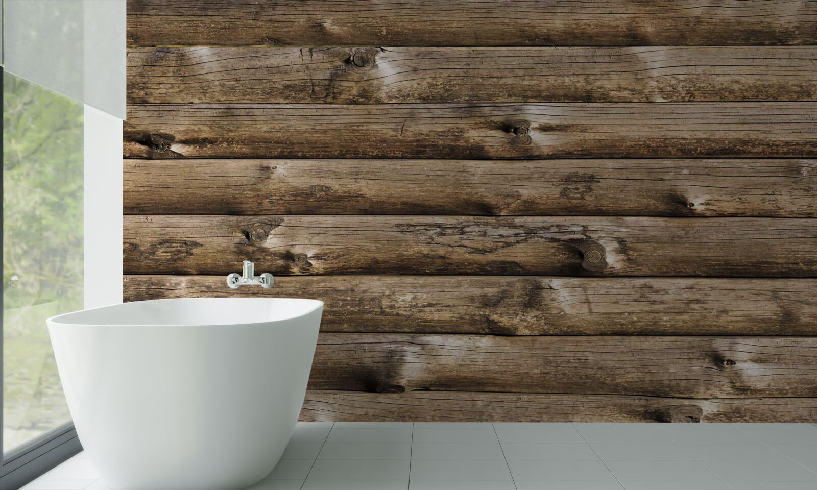 Fotobehang Bruine houten wand