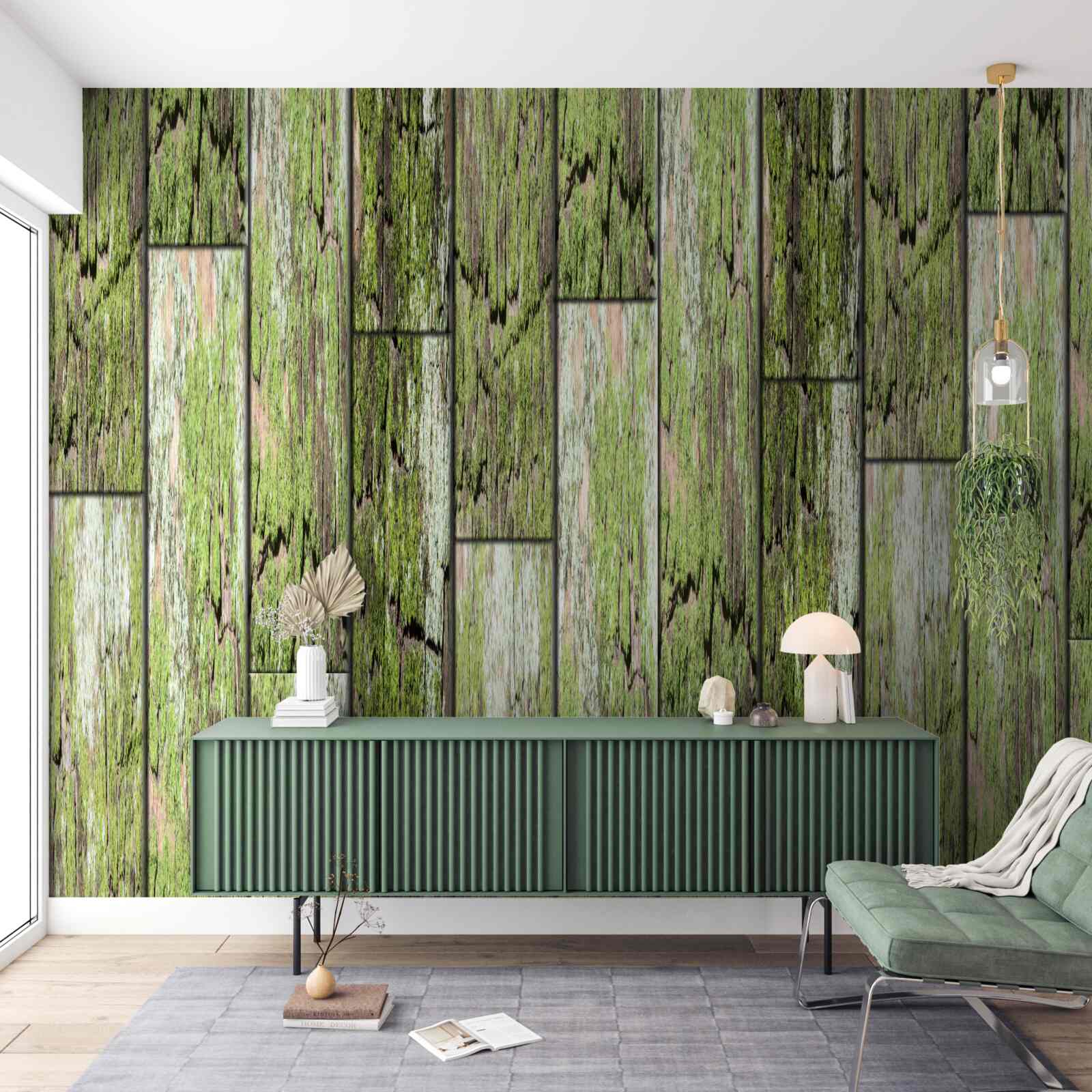 Fotobehang antiek geschilderd houtwerk